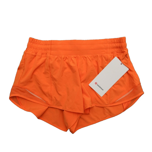 New Lululemon Size 14 Hotty Hot Low Rise LR Lined Short 2.5" LITO Lit Orange